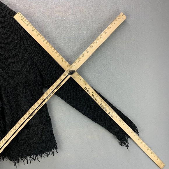 **SOLD**Iro Jacket Womens 40 US 8 Black Open Front Boucle Shavani Fringe Short - Picture 12 of 15